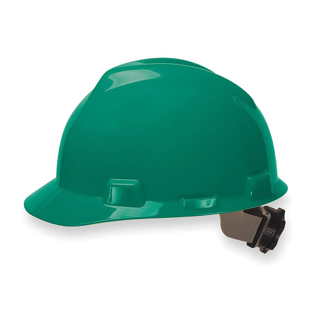 MSA Company  475362 4-Pt V-Gard Polyethylene Slotted Cap Style Hard Hat, Green