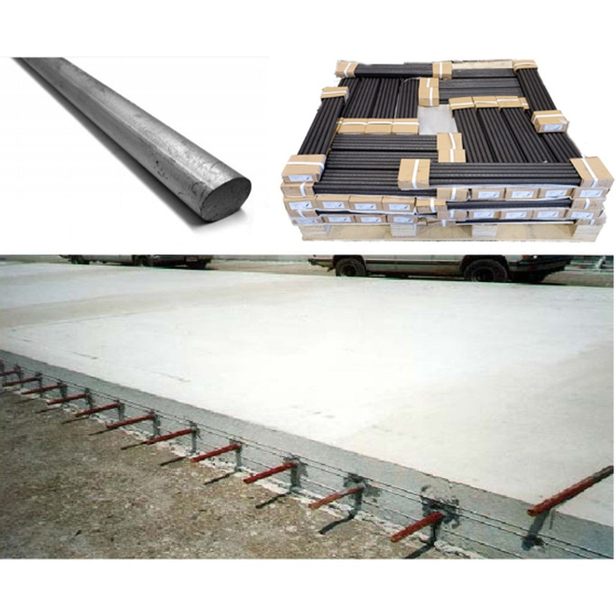 OCM SD50X18 Smooth Dowel 1/2 in. x 18 in. for Concrete Joint Load Transfer (10 Pack)
