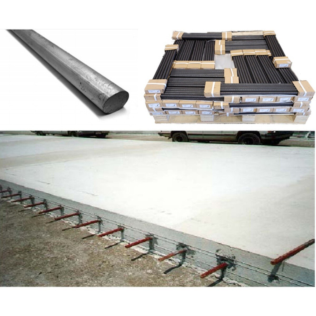 OCM SD50X18 Smooth Dowel 1/2 in. x 18 in. for Concrete Joint Load Transfer (10 Pack)