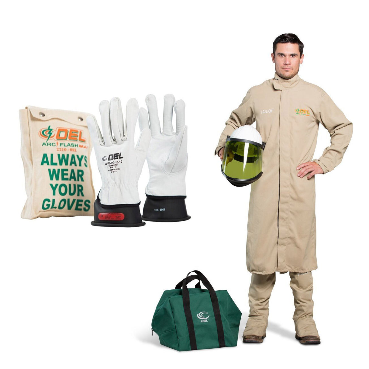 OEL AFW8-KCB-2XL-00-11-B 8 Cal 2XL Khaki Coat and Bib Kit with Class 00 Glove Kit