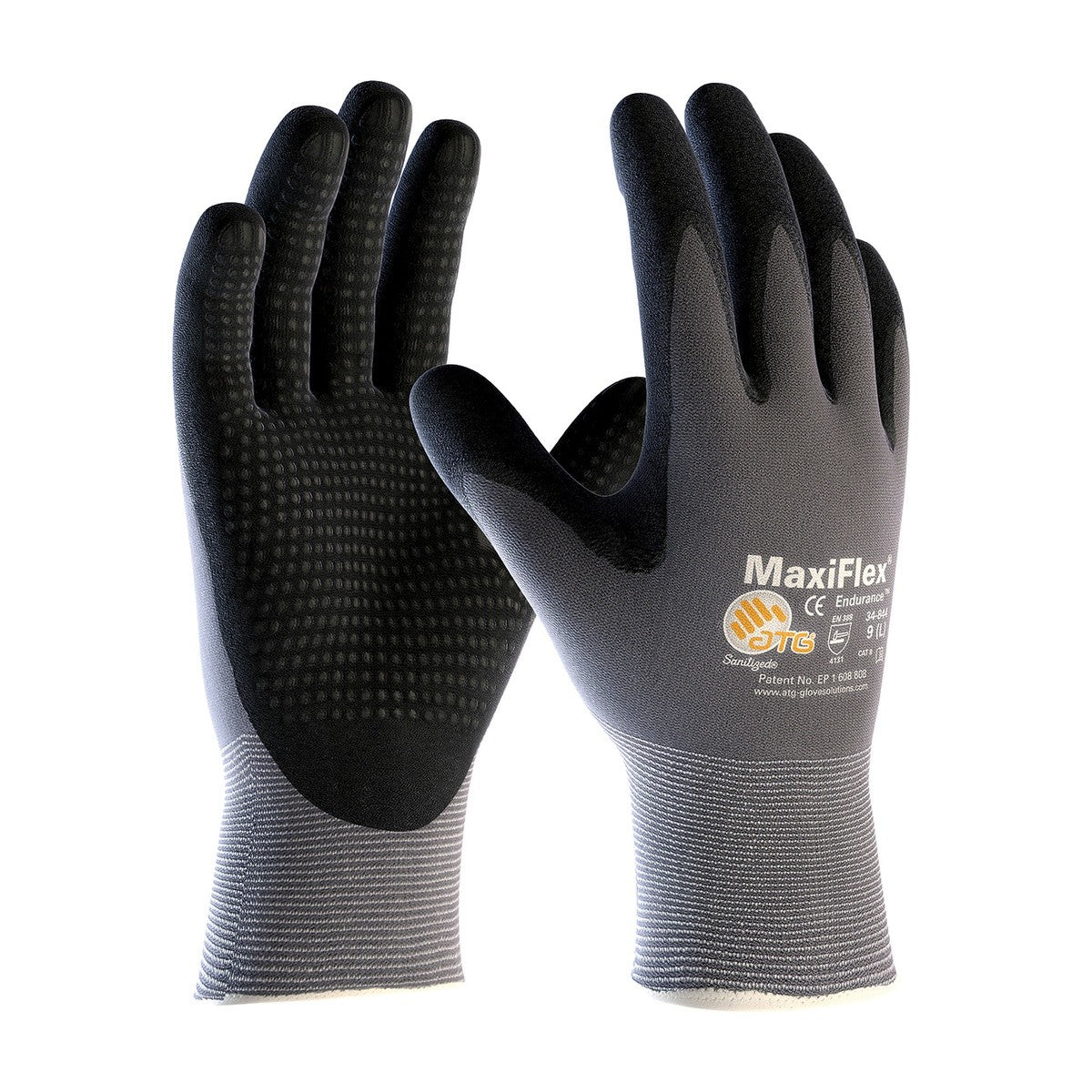 PIP 34-844/S MaxiFlex Endurance, 15G Gry Nylon Shell, Blk. MicroFoam Nitr
