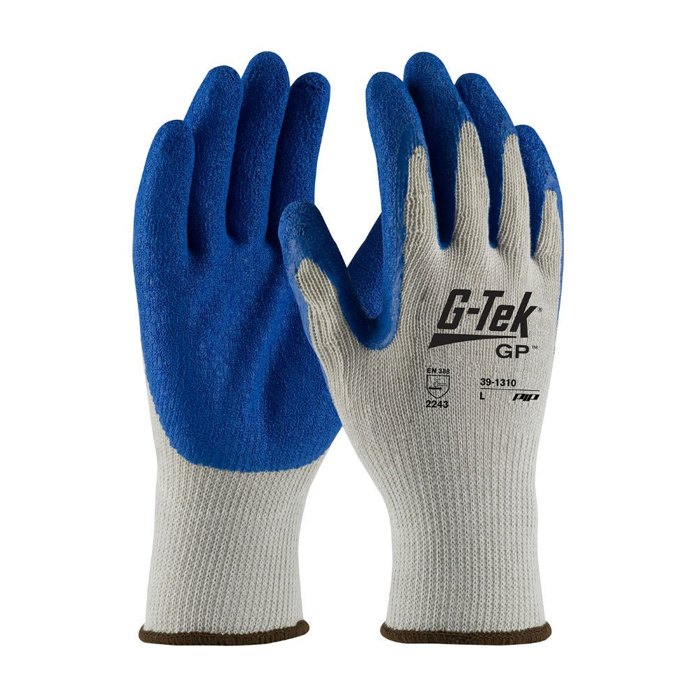PIP Industrial Products 39-1310/L G-Tek Cotton/Poly Gloves Latex Grip- Economy Grade Large