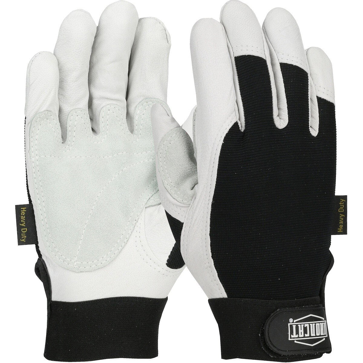 PIP Industrial Products 86550/2XL Top Grain Goatskin Leather Gloves with Spandex Back and Reinforced Palm, Size 2XL