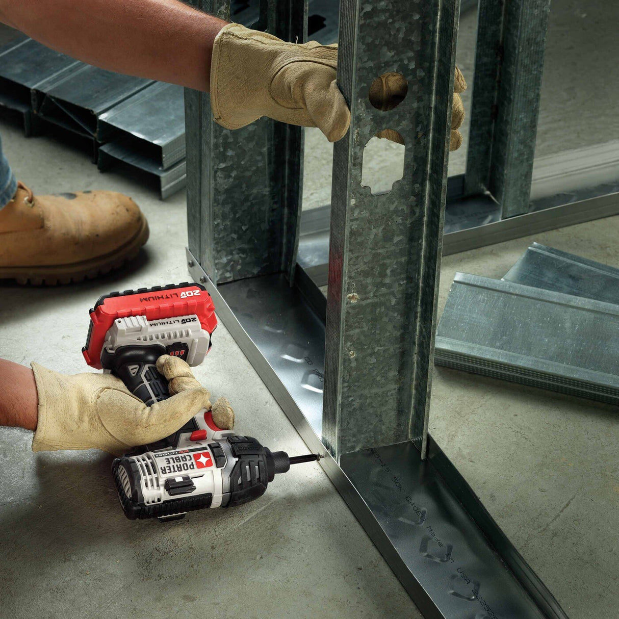 Porter Cable PCCK640LB 20V MAX 1/4 Inch Hex Lithium Ion Impact Driver Kit - 8