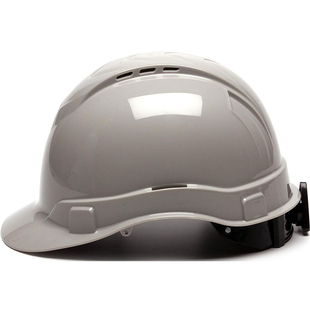 Pyramex HP44112V Ridgeline Hard Hat, Gray Vented Cap Style 4 Pt Ratchet Suspension - 3