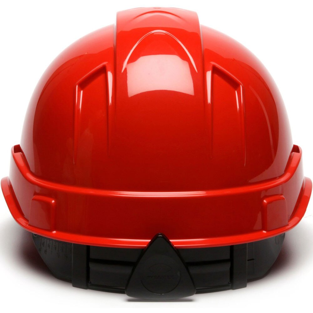 Pyramex HP44120 Ridgeline Hard Hat, Red Cap Style 4 Pt Ratchet Suspension - 4