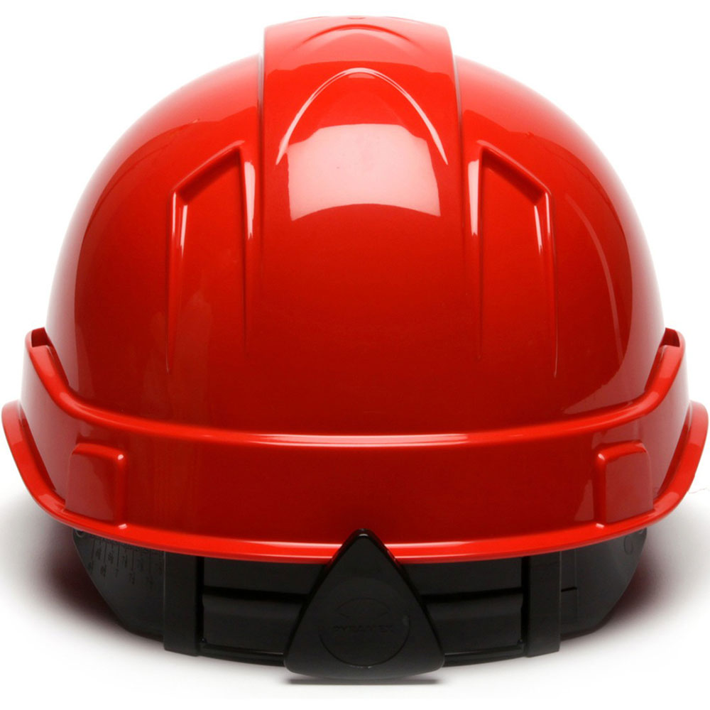 Pyramex HP44120 Ridgeline Hard Hat, Red Cap Style 4 Pt Ratchet Suspension - 4