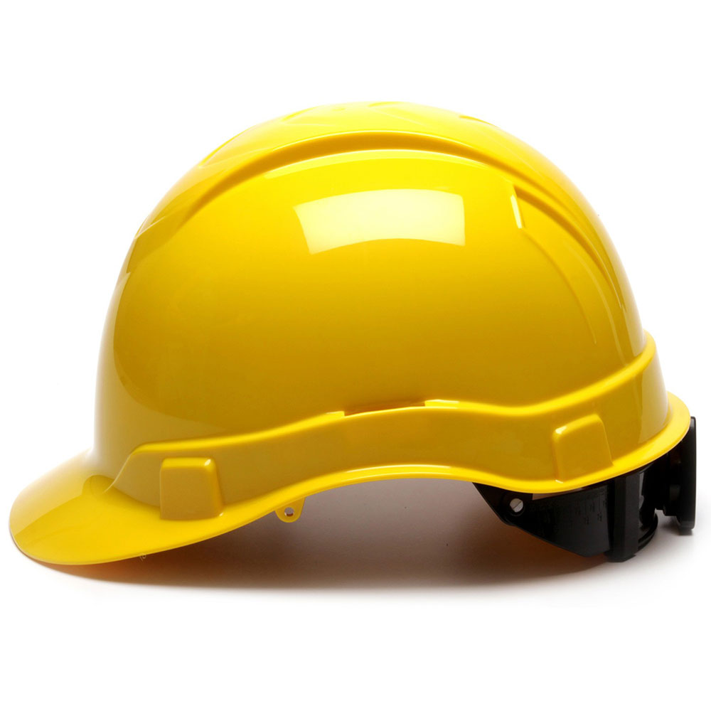 Pyramex HP44130 Ridgeline Hard Hat, Yellow Cap Style 4 Pt Ratchet Suspension - 3