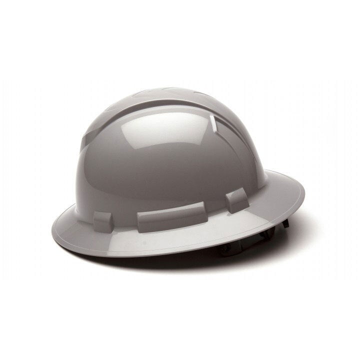 Pyramex HP54112 Gray-Ridgeline Hard Hat, Full Brim 4 Pt Ratchet Suspension - 2