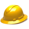 Pyramex HP54130 Ridgeline Full Brim Hard Hat, 4 Pt Ratchet Suspension Yellow