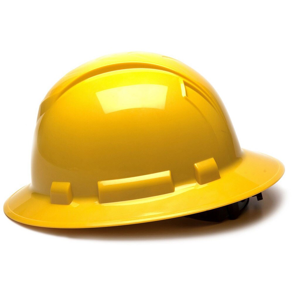 Pyramex HP54130 Ridgeline Full Brim Hard Hat, 4 Pt Ratchet Suspension Yellow - 3