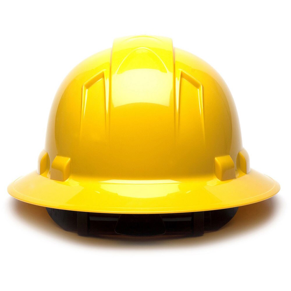 Pyramex HP54130 Ridgeline Full Brim Hard Hat, 4 Pt Ratchet Suspension Yellow - 4