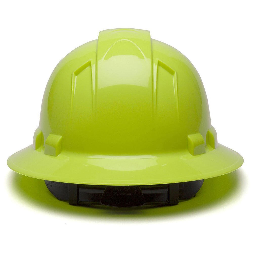 Pyramex HP54131 Ridgeline Hard Hat Full Brim 4 Pt Ratchet Suspension, Hi Vis Lime - 4