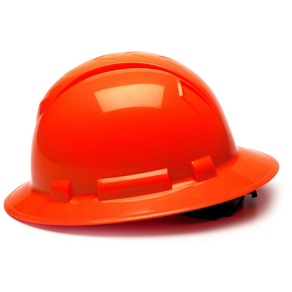 Pyramex HP54141 Hard Hat - HI Vis Orange Full Brim 4 Pt Ratchet Suspension - 3