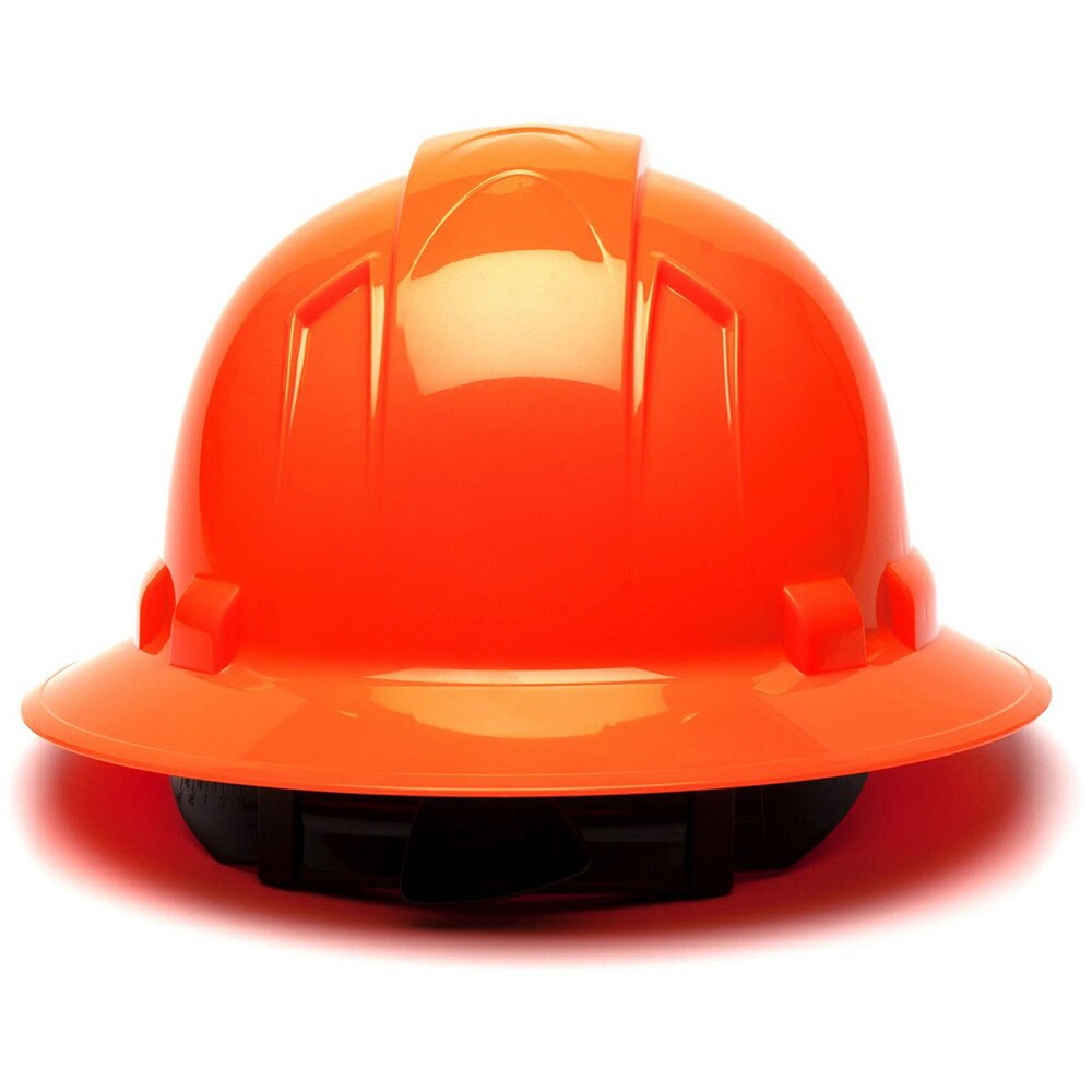 Pyramex HP54141 Hard Hat - HI Vis Orange Full Brim 4 Pt Ratchet Suspension - 4