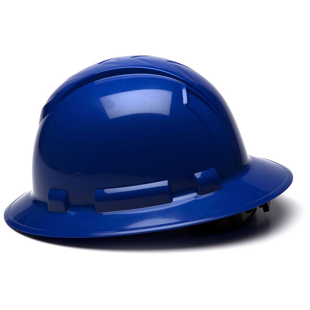Pyramex HP54160 Hard Hat - Blue-Ridgeline Full Brim 4 Pt Ratchet Suspension - 3