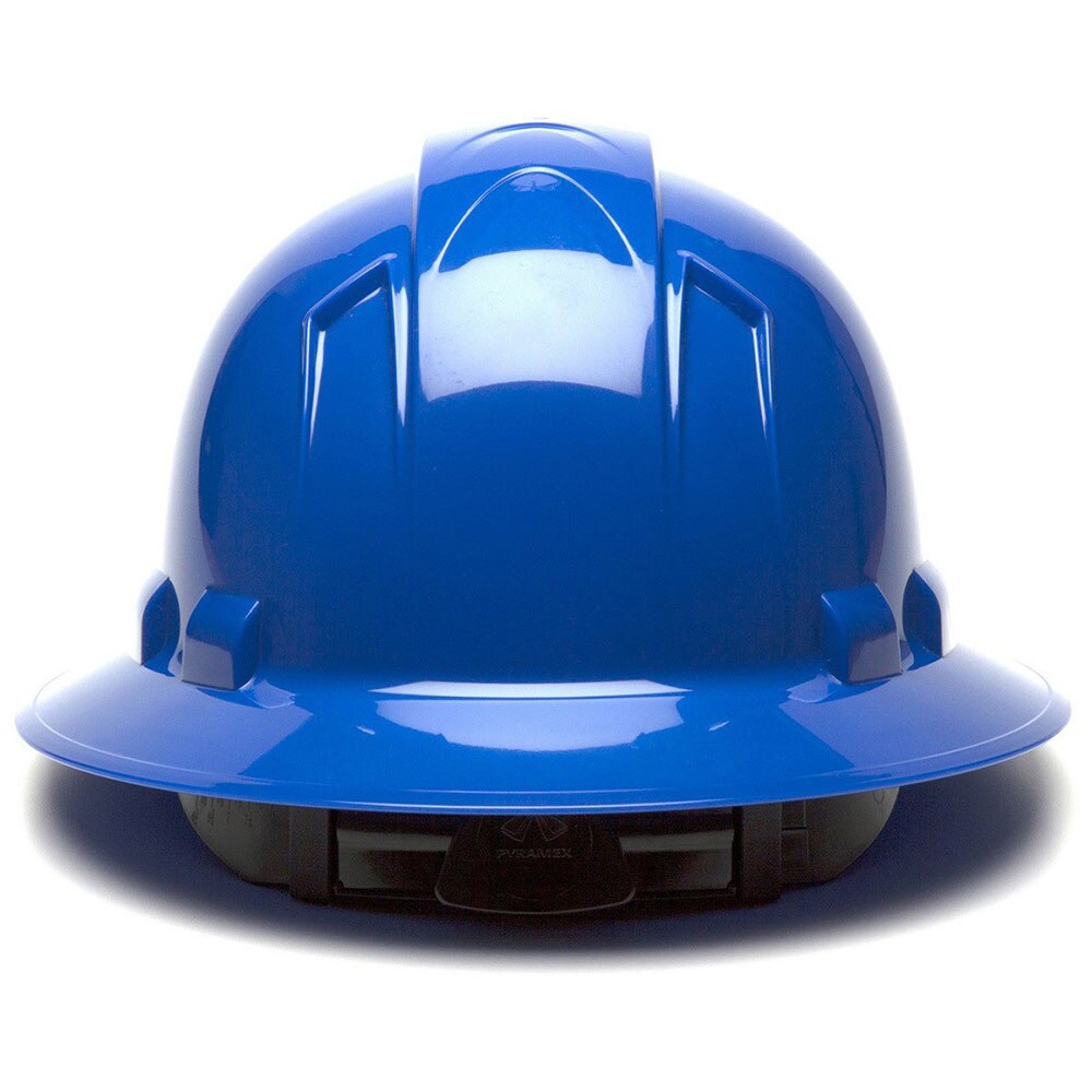 Pyramex HP54160 Hard Hat - Blue-Ridgeline Full Brim 4 Pt Ratchet Suspension - 4