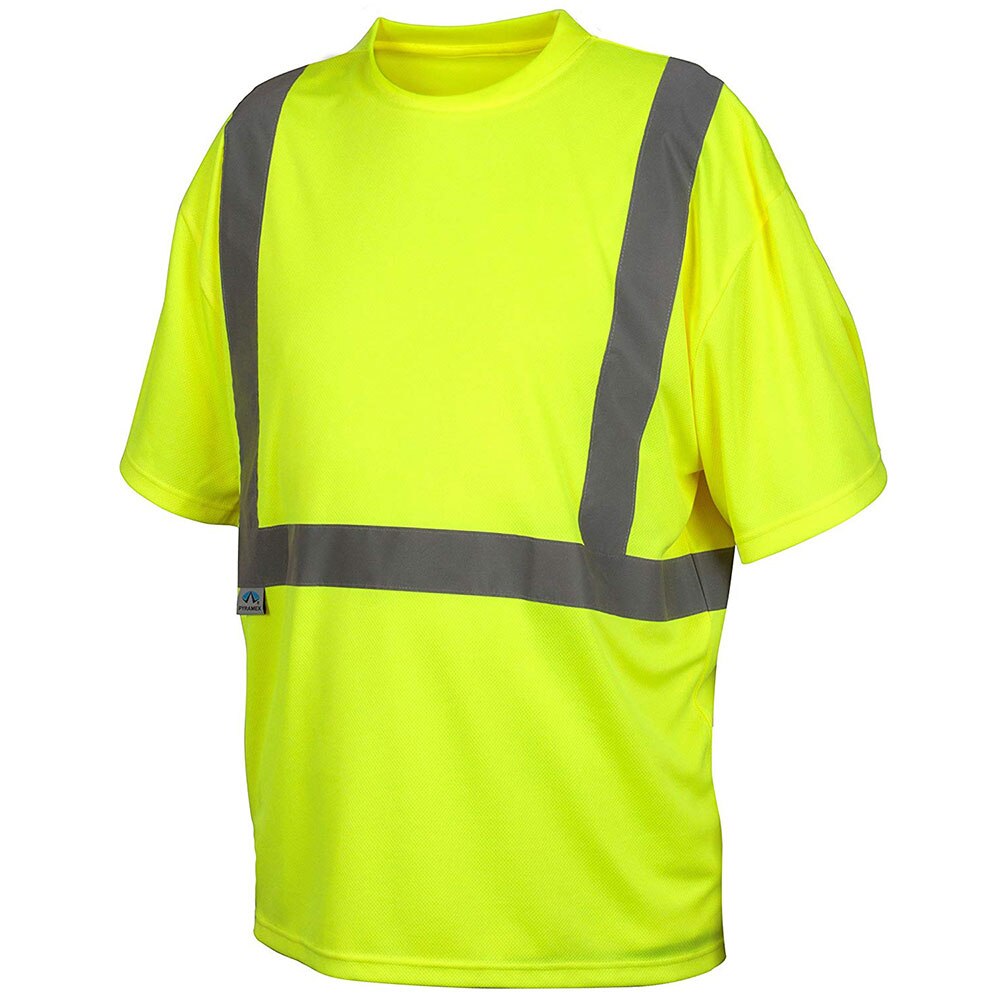 Pyramex RTS2110NPL T-Shirt - Hi-Vis Lime - No Pocket - Size Large