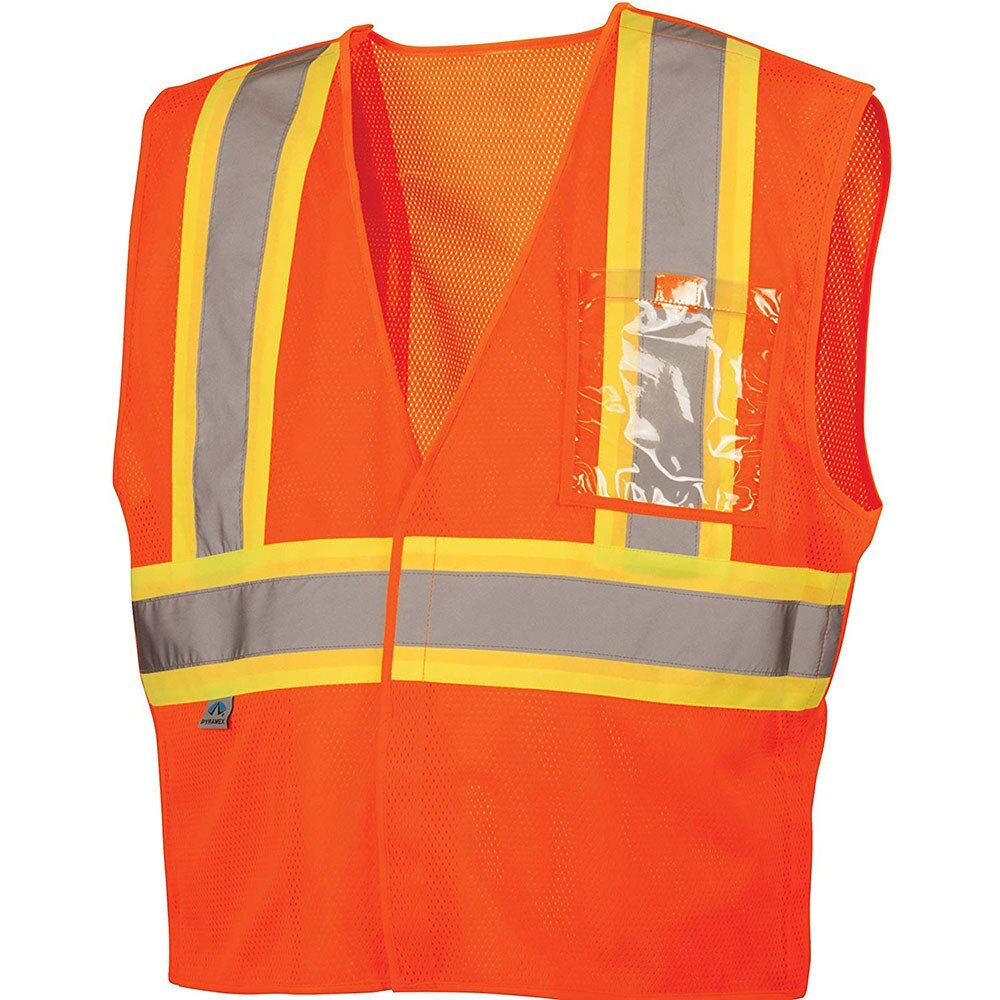 Pyramex RVHL2720BRXL Safety Vest - Hi-Vis Orange with 5 Point Break - Extra Large