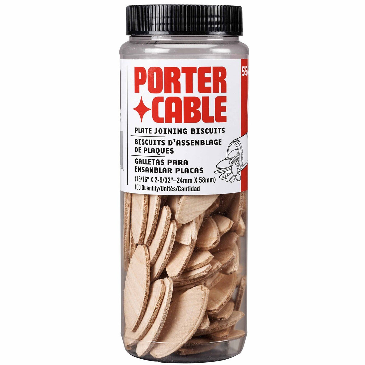 Porter Cable 5562 Plate Joining Biscuits Size 20 - Tube of 100