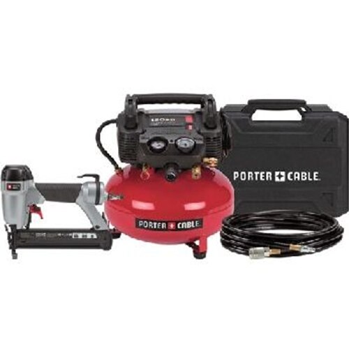 Porter Cable CF6111 6 Gal 150 Psi Pancake & 1-3/8" Brad Nailer Combo Kit
