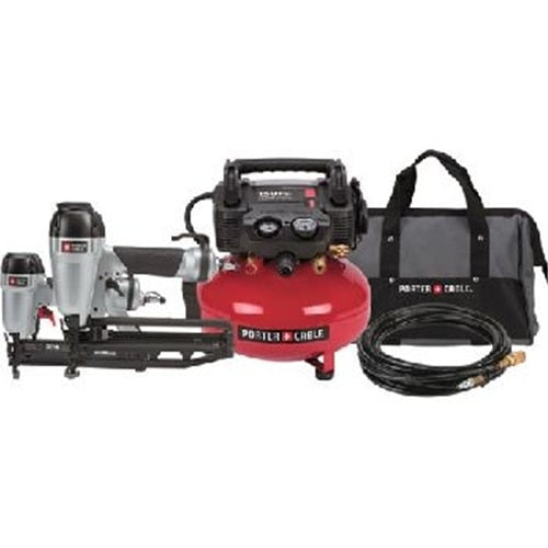 Porter Cable CF6221 6 Gal 150 Psi Pancake & 1-3/8" Brad /2-1/2" Finish Nailer Combo Kit