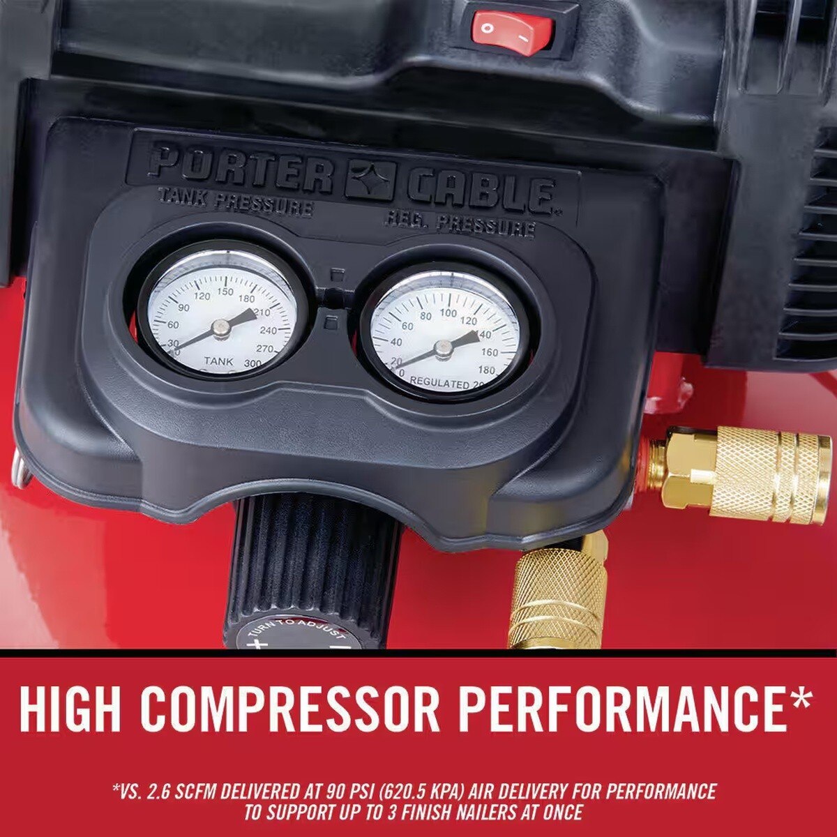 Porter Cable PXCM2002 6 Gal 150 PSI Portable Electric Pancake Air Compressor - 4