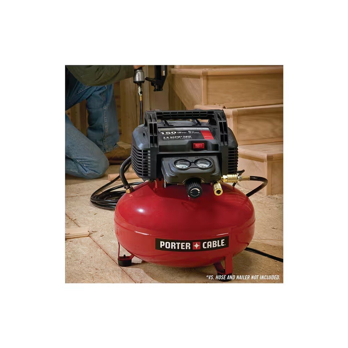 Porter Cable PXCM2002 6 Gal 150 PSI Portable Electric Pancake Air Compressor - 9