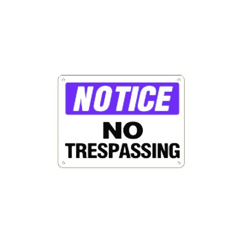 Prairie State NS125 "No Trespassing" Notice Sign
