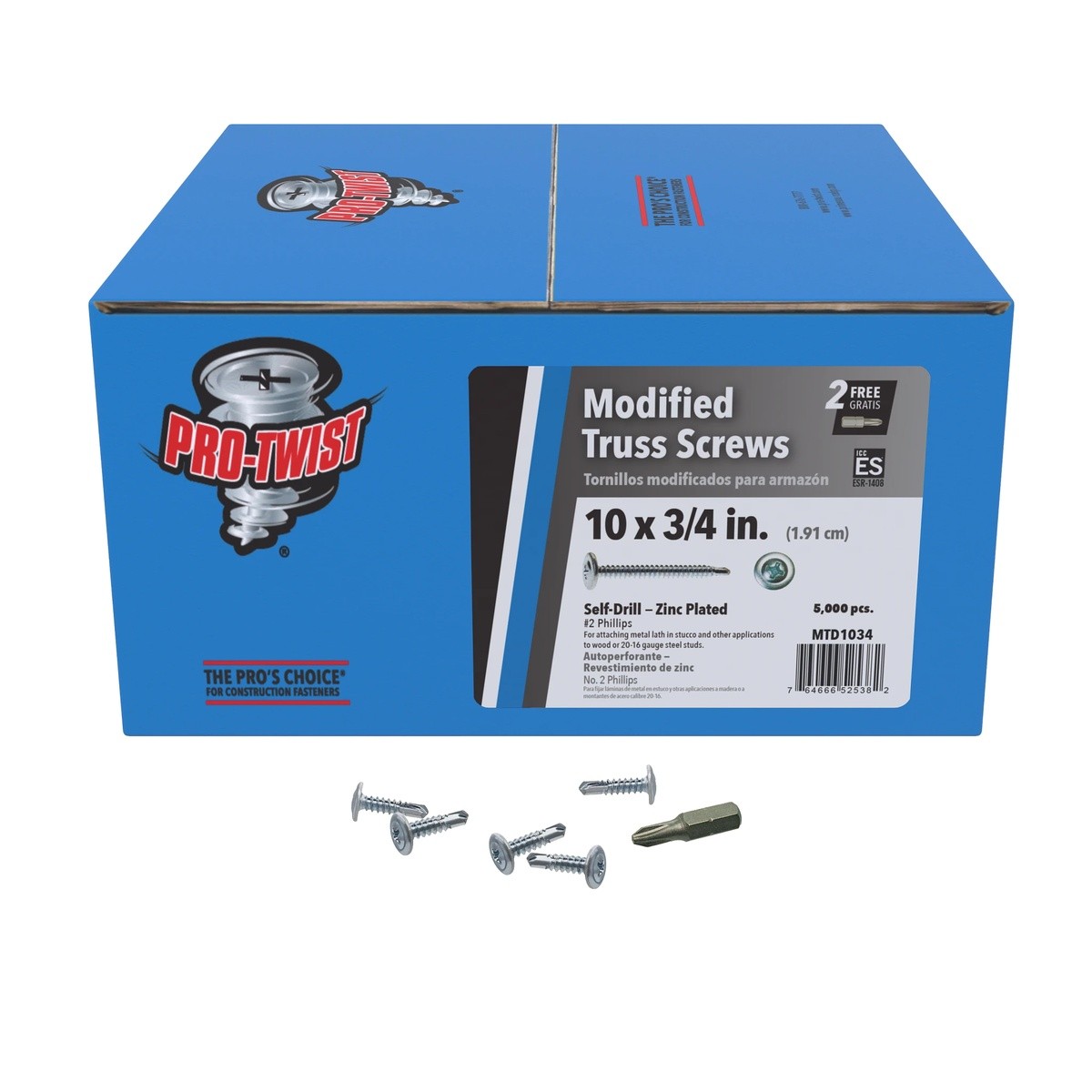 Primesource MTD1034X 10 x 3/4" Modified Truss 3.5 Point Fastener (5M BX) - 2