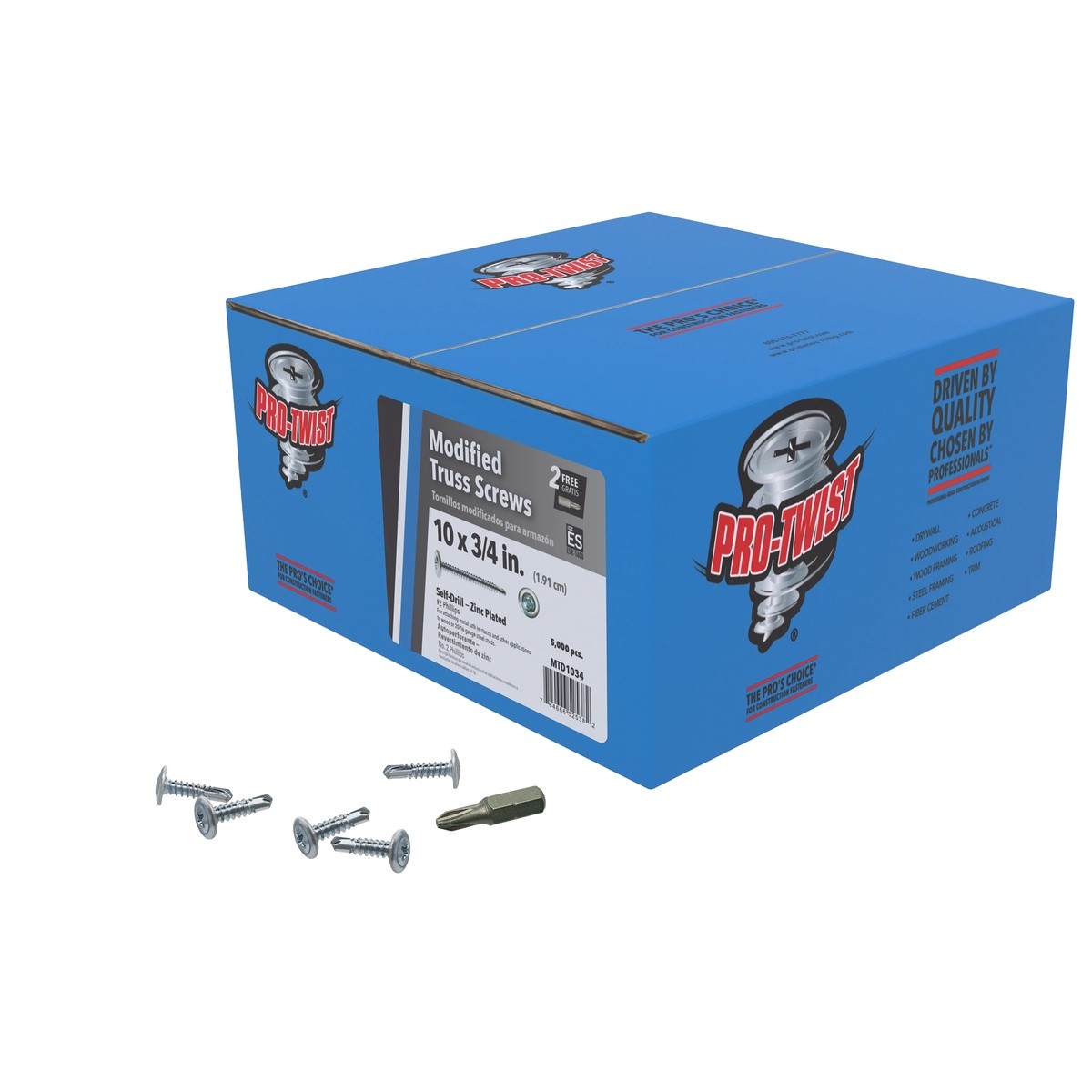 Primesource MTD1034X 10 x 3/4" Modified Truss 3.5 Point Fastener (5M BX) - 5