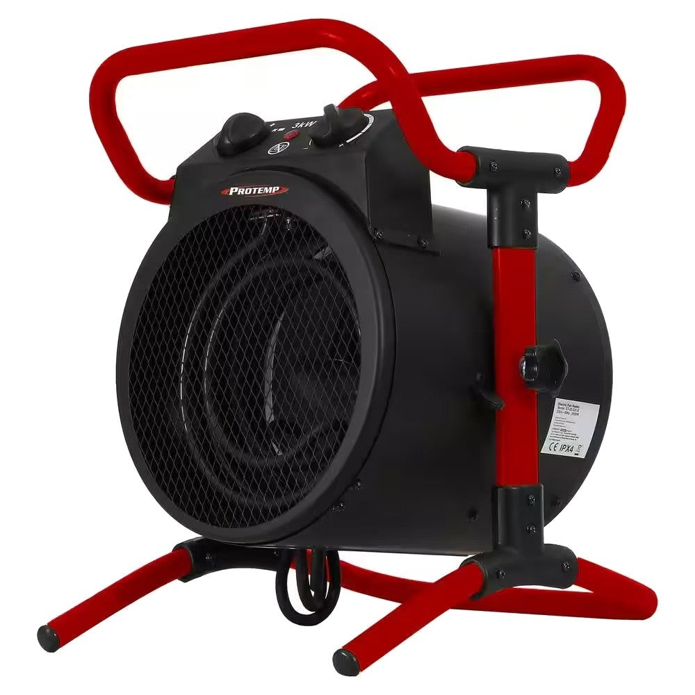 Pro Temp PT-53-240 10300 BTU 3000W 240V Turbo Electric Fan Heater with Thermostat