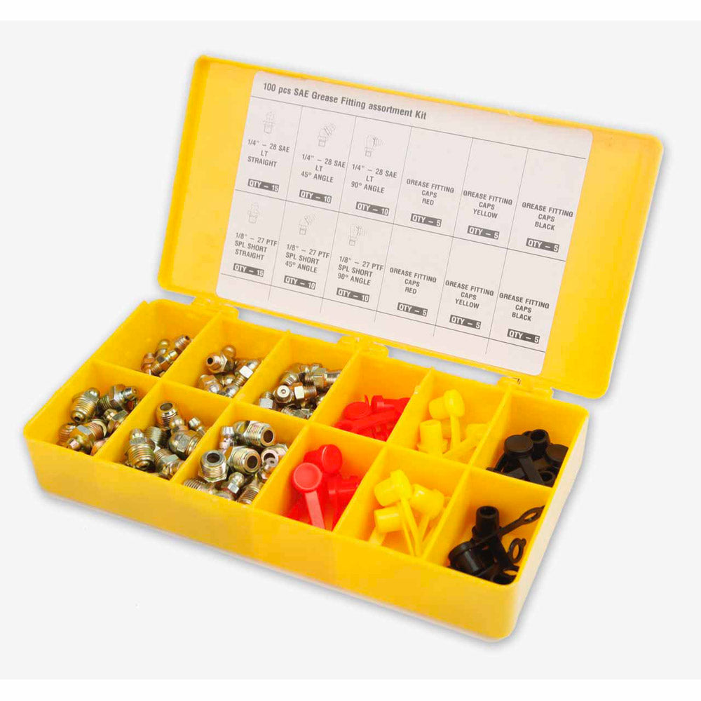 ProLube 43980 90 Piece SAE Grease Fitting Set Assortment with Caps