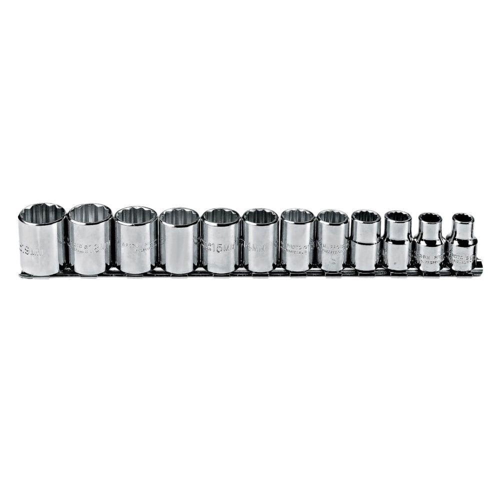 Proto J52216 3/8 Drive 12 Pc. Metric Socket Set - 12 Point