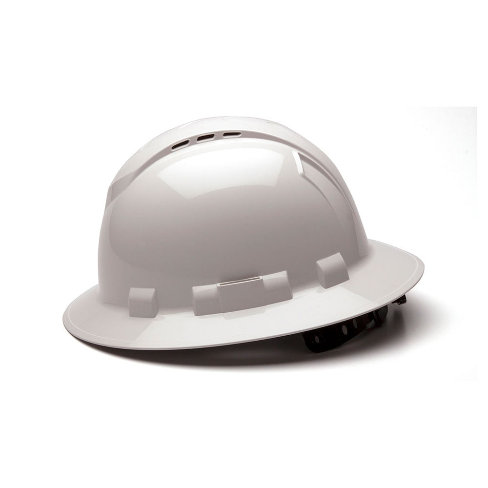 Pyramex HP54110V Ridgeline Full Brim Hard Hat, White, 4-Point Ratchet - 3