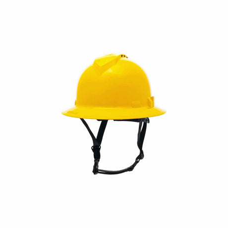 Pyramex HPT256130V Ridgeline T2 Full Brim Hard Hat - Vented - Yellow - 6pt Ratchet Suspension