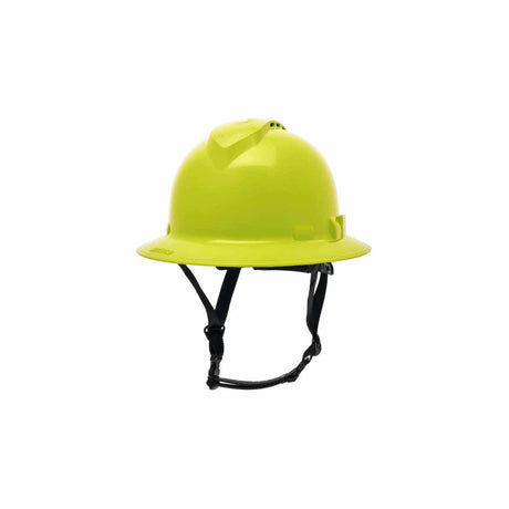Pyramex HPT256131V Ridgeline T2 Full Brim Hard Hat - Vented - Hi-Vis Lime - 6pt Ratchet Suspension