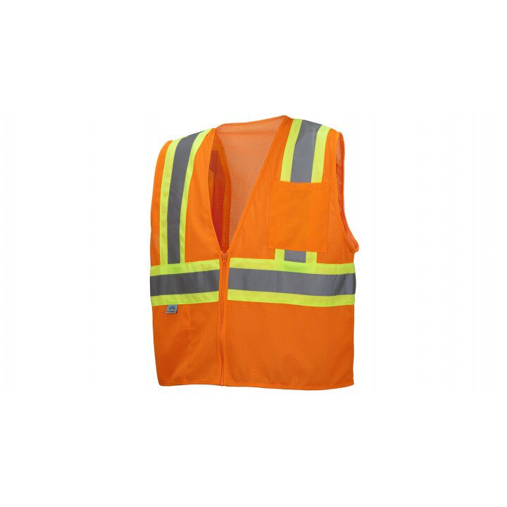Pyramex RVZ2220SEL Safety Vest - Hi-Vis Orange - Self-Extinguishing - Large