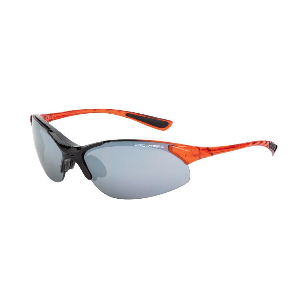 Crossfire Cobra Silver mirror lens, Shiny black-burnt orange