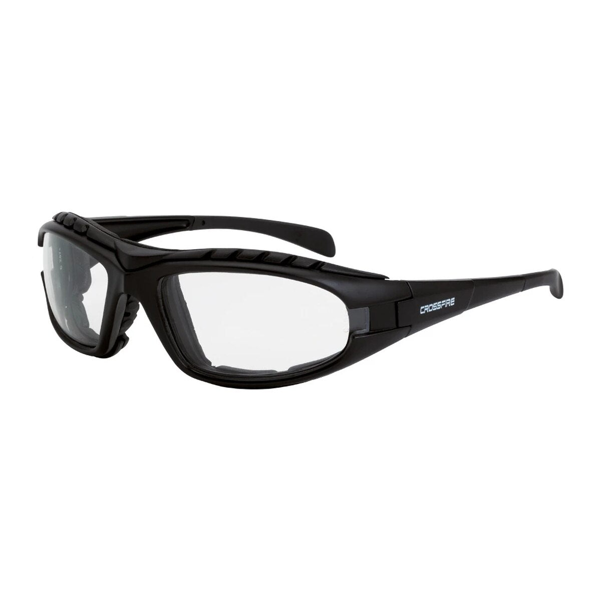 Radians 2761 AF Diamondback Foam Lined Safety Glasses Shiny Black Frame Smoke Anti-Fog Lens