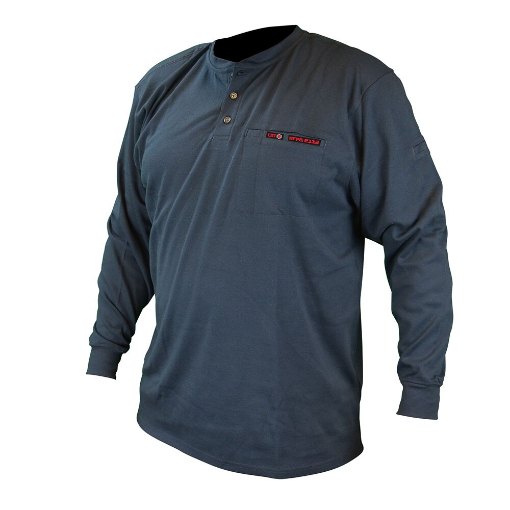 Radians FRS-002N-M FR Men's Knit Long Sleeve Henley, Workwear Navy, M