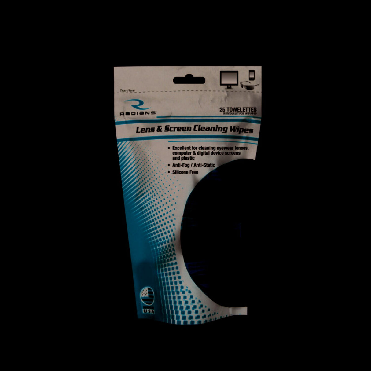 Radians LC25BG 25 Pack Lens Cleaning Towelette Bag