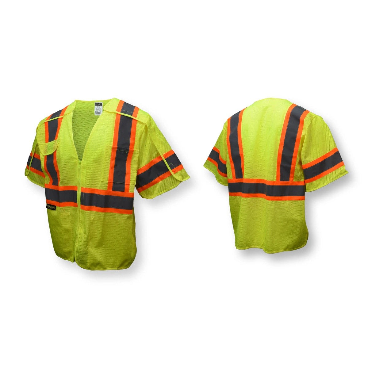 Radians SV24-3GM-M-L Class 3 Hi-Vis Green Mesh Breakaway Safety Vest 10.8" L x 8.8" W x 1.4" H M-L - 5