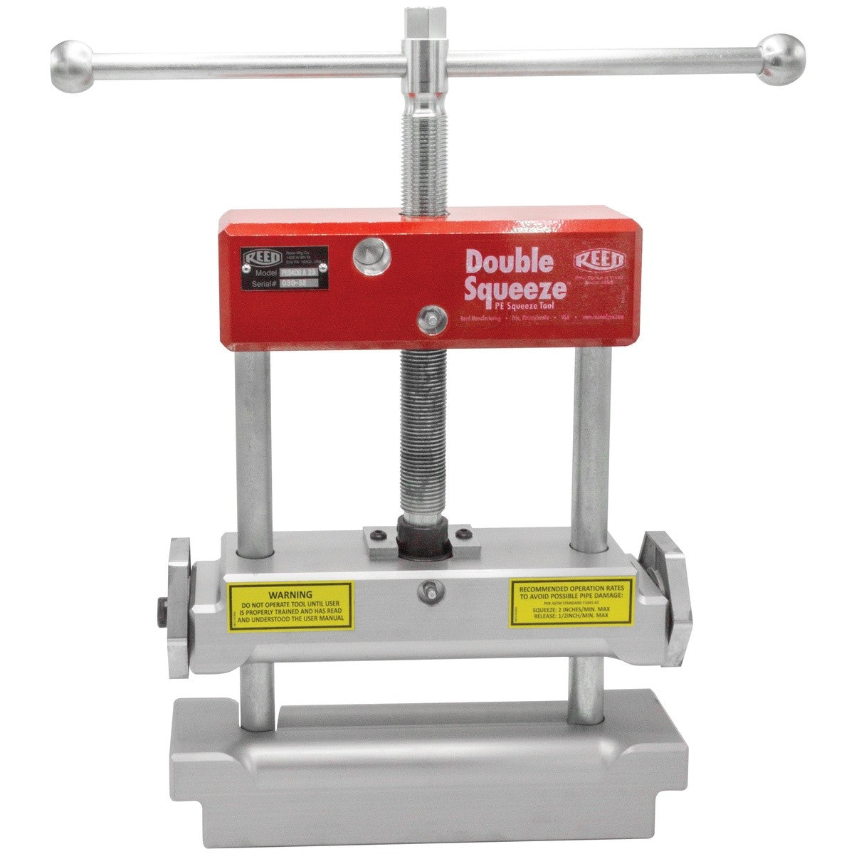 Reed 04336 Double Squeeze Manual PE Squeeze Tool for 2 to 4" Pipe 17-1/2" OAL (PES4DB) - 2
