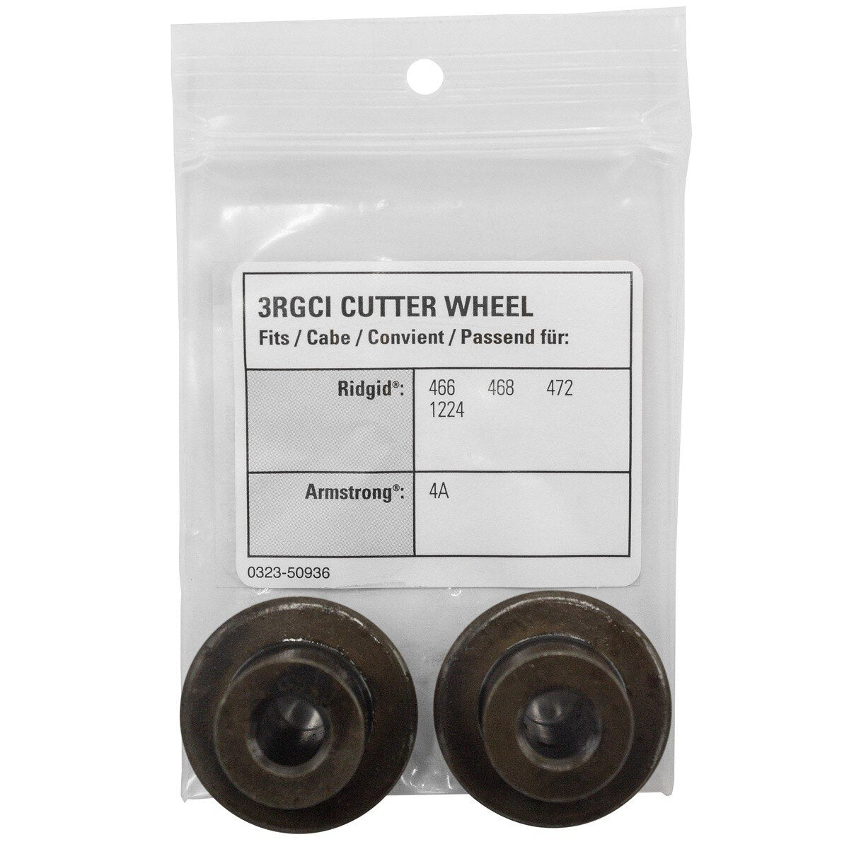 Reed 63617 Steel Cutter Wheel Replacement for Cast Iron and Ductile Iron Pipe Cutters (2 Pack) (2PK-3RGCI) - 2