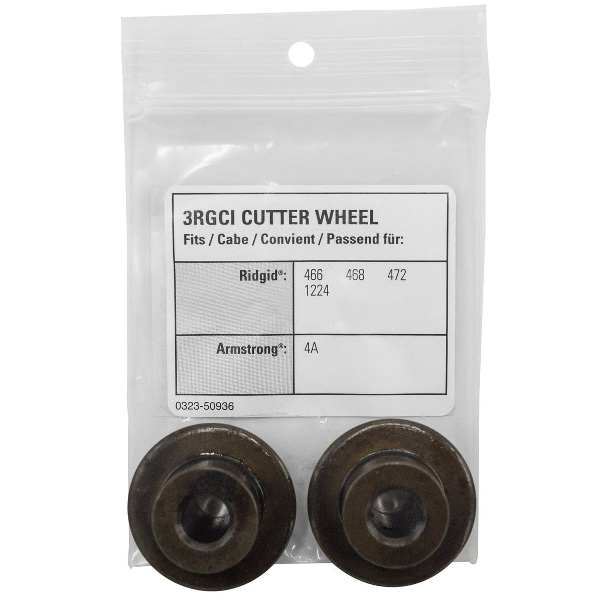 Reed 63617 Steel Cutter Wheel Replacement for Cast Iron and Ductile Iron Pipe Cutters (2 Pack) (2PK-3RGCI) - 2