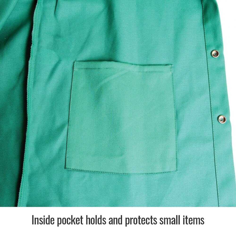 Black Stallion F9-30C-XXXL TruGuard 200 Flame Resistant Cotton Welding Jacket Coat, Green, 3XL - 3
