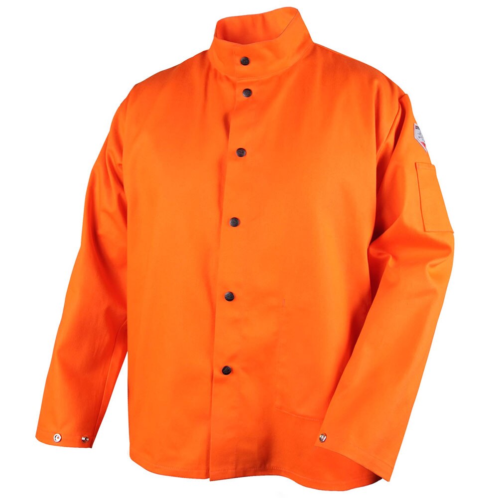 Black Stallion FO9-30C-XL TruGuard 200 FR Cotton Welding Jacket, Safety Orange, XL
