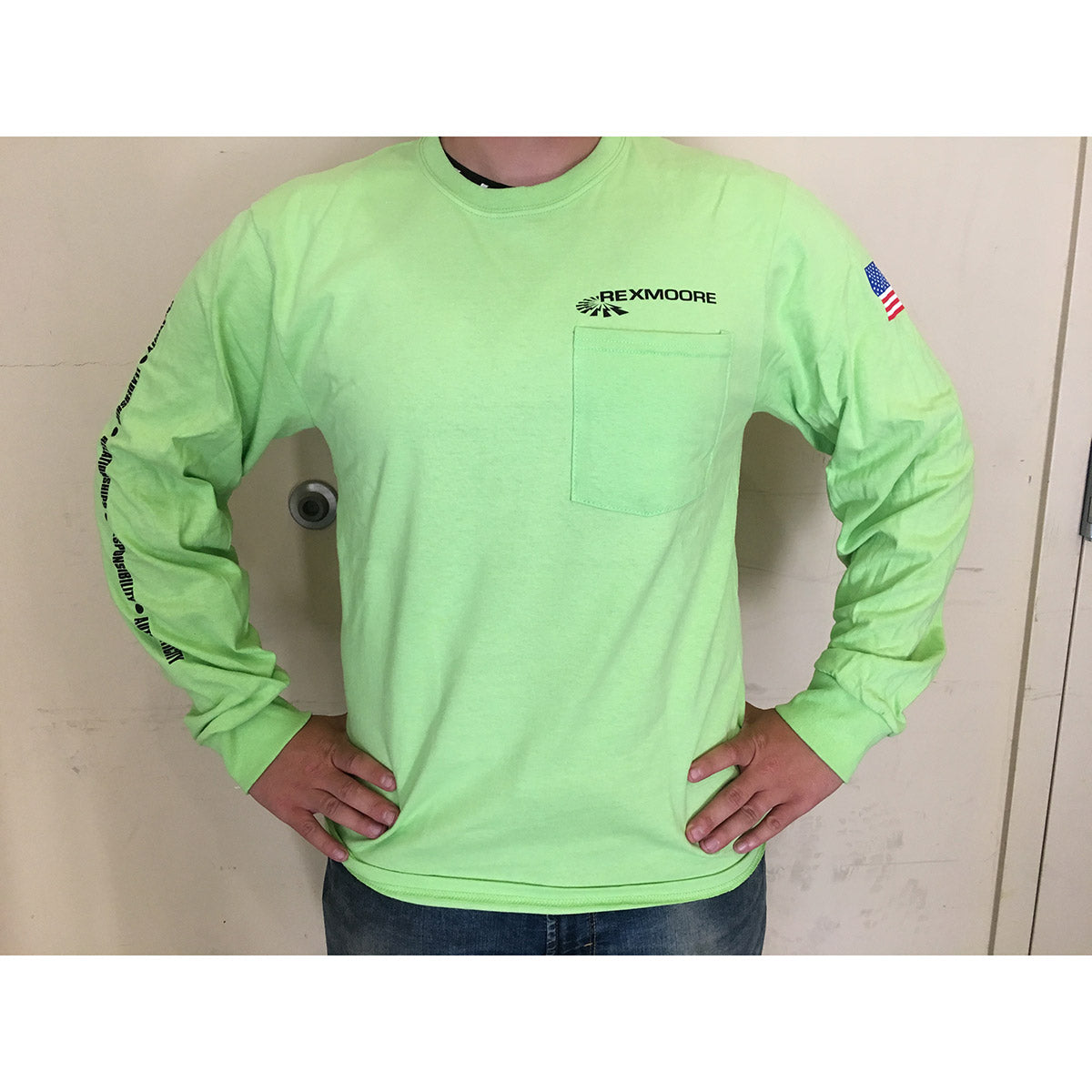 5XL Long Sleeve T-Shirt with Rex Moore Logo