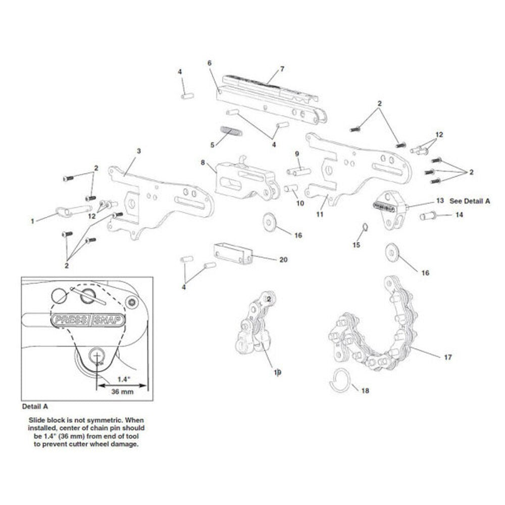 Ridgid 34698 Clevis Pin for Press Snap Soil Pipe Cutter - 2 Pack